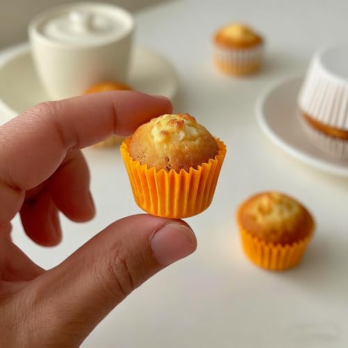 1000 Pcs 1 Inch Mini Muffin Liners,Muffin Liner for Baking White Cupcake Papers Baking Cup Liners,Used for 48 Cup Mini Muffin Pa (Yellow) - color: Yellow