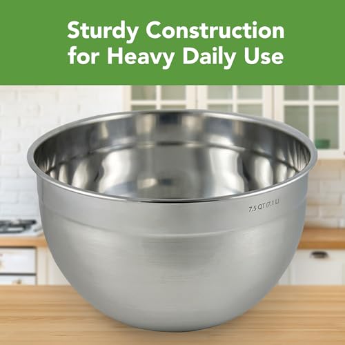 Tovolo Extra Large Stainless Steel Mixing Bowl 7.5 Quart for Bread Kneading - size: Single (7.5 Quart)