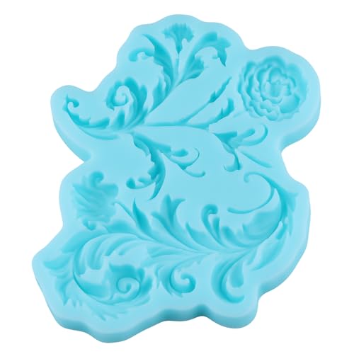 Baroque Flower Fondant Molds Baroque Scroll Flower Silicone Mold - color: Style G