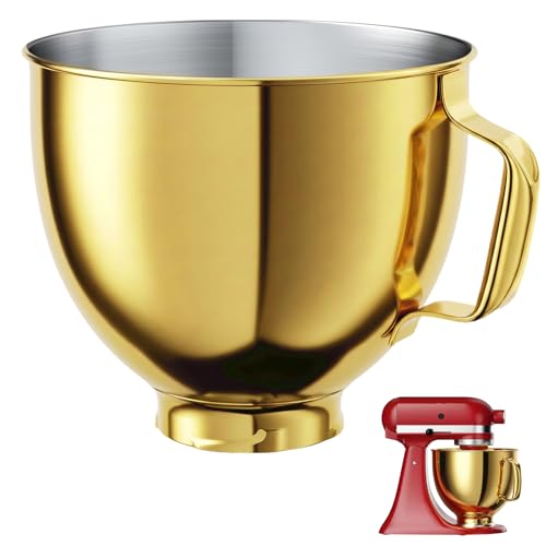 Stainless Steel Mixer Bowl for KITCHENAID TILT-HEAD 4.5-5 Qt Mixer - color: Gold