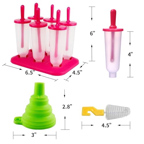 3 Sets Popsicle Molds Ice Pop Maker with Funnel Brush
