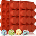 HKNMTT Round Silicone Molds 3 PCS, 12-Cavity 2.1" Round Cylinder Chocolate Covered Cookie Mold, Food Grade Non-Stick Baking Moulds for Candy Handmade Soap Pudding Jello Mini Cake Jelly Brownie - style: Cylinder 3PCS