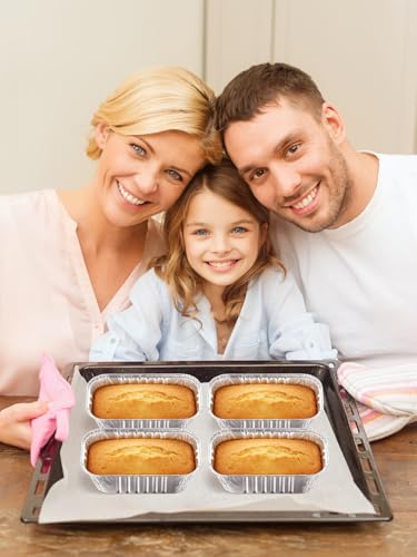 NEEBAKE 150 Pack 6x3.5x2 Disposable Aluminum Loaf Pans - 1 Lb Mini Loaf Pans, Small Aluminum Tin Foil Baking Pan, Food Containers for Baking, Cakes, Bread, Meat, Loaves - style: 150 Pack