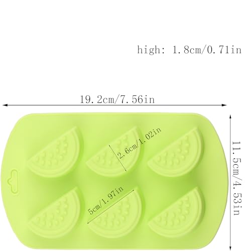 6 Cavity Watermelon Silicone Candy Molds Set Of 2