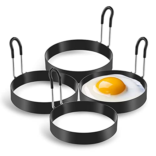 Laxinis World Stainless Steel Egg Cooking Rings & Pancake Mold, 4-Pack
