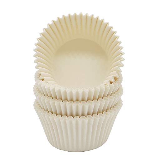 Premium White Standard Greaseproof Cupcake Liners Muffin Baking Cups for Wedding, 100-Count - color: White