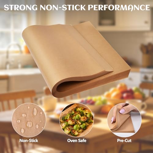 400 Pcs Parchment Paper Sheets, 12x16 Inches Precut Non-Stick Cooking Paper - size: 12x16inch 400pcs