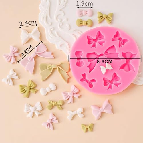 5 Pack Bowknot & Heart Shape Silicone Fondant Mold