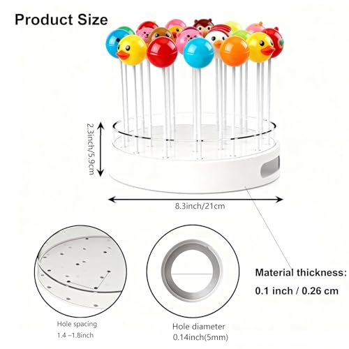 2-Pack Cake Pop Stand, 22-Hole Lollipop Display Holder