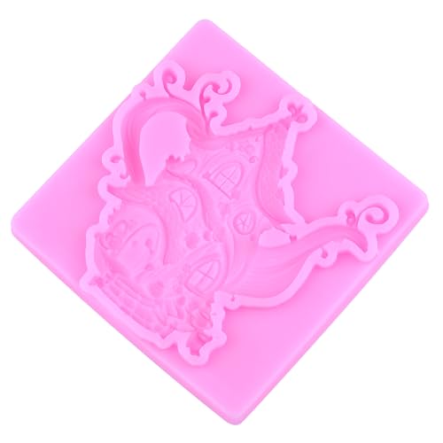 Tea Pot House Silicone Mold Fairy Home Fondant Molds Set Of 2 - color: Style K