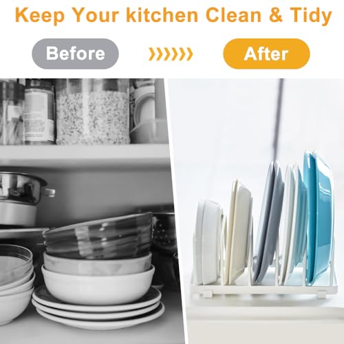 2 Pack Metal Dish Plate Rack Pot Lid Holder Kitchen Organizer (Black) - color: Black