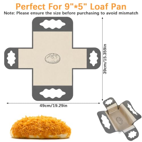 2Pcs Silicone Bread Pan Liner Reusable Baking Mat Fits 9x5" Loaf Pans