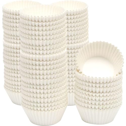 qiqee 1000pcs White Cupcake Liners Muffin Linner No Smell, Food Grade Baking Cups（Standard Size） - color: White, size: Standard Size/1000Packs