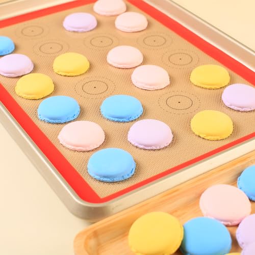 AMYONE Macaron Silicone Baking Mats for Half Sheet Pan, Platinum, 2PCS - size: 16.5"L x 11.6"W