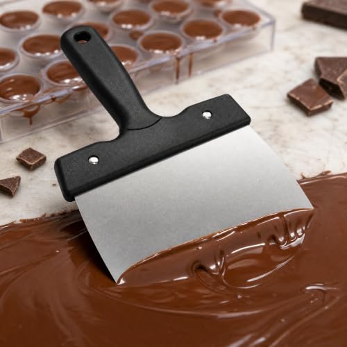 Peohud 2 Pack Coating Spatula for Chocolate, Stainless Steel Chocolate Scraper, Chocolates Thermostat Spatula for Smoothing Dough, Cake