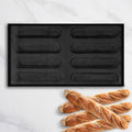 Silicone Perforated Baking Forms, 8-Loaf Baguette Bread Pan & French Bread Baking Pan, Reusable Perforated Baking Mat & Silicone Molds for Baking (29.92x16.14inch, Black) - size: 8-Loaf
