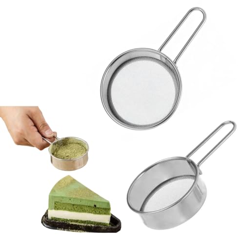Two-piece mini baking sieve set, 40-mesh tea strainer mini tea filter