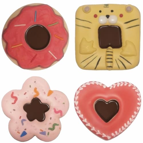 Linzer Cookie Cutters Set Stainless Steel 4Pcs（Round+Square+Heart+Flower）