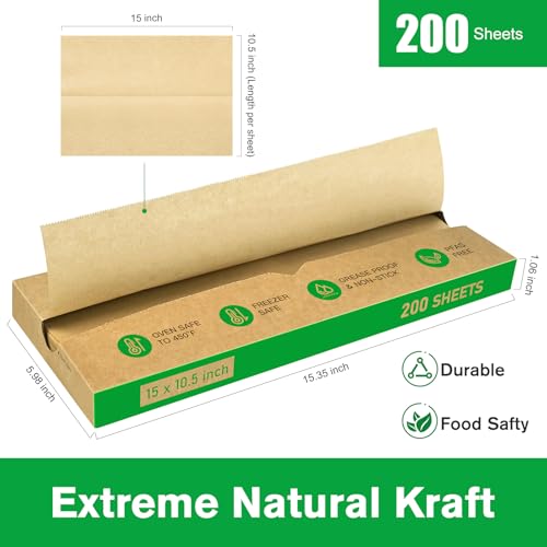 EcoDispose Precut POP UP Deli Paper Sheet, 200 Pack, 15" x 10.5", Kraft - color: Kraft, size: 15"x10.5"