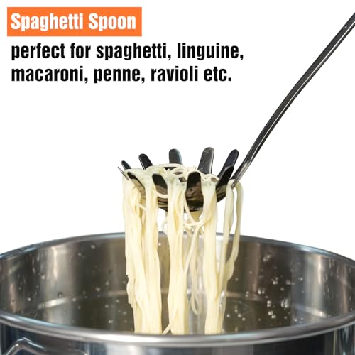 Black Stainless Steel Pasta Spoon, Spaghetti Server, Pasta Fork - color: Z-Black Spaghetti