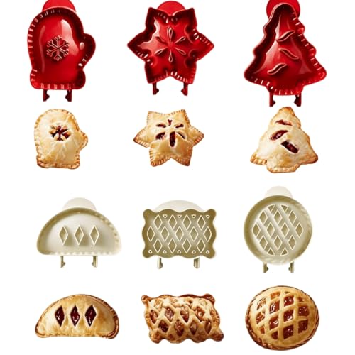 Holiday Mini Hand Pie Molds Set, Food-Grade ABS Non-Stick Maker (A+C-6Pcs) - color: A+C-6Pcs