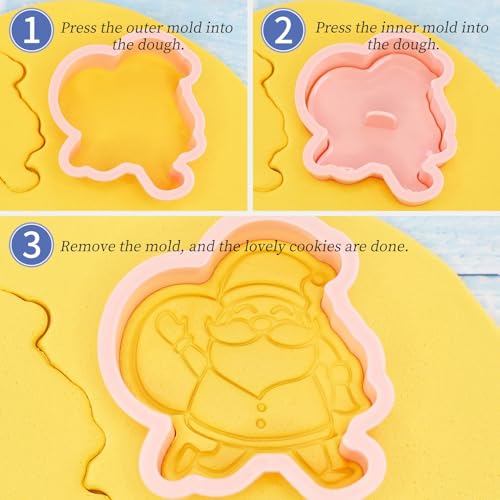 8Pcs Christmas Cookie Cutters Santa Snowman Gingerbread Xmas Baking Tools - color: Xmas