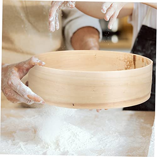 Wooden Flour Sifter Fine Mesh Sieve Baking Tool for Household Use Multi-functional Kitchen Strainer for Flour Cocoa Powder and Sugar