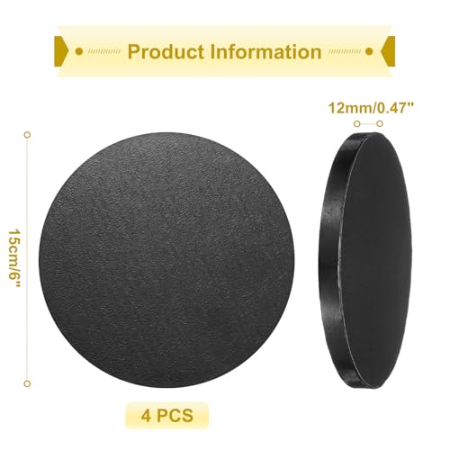 uxcell 4pcs Cake Boards, 6 Inch Round Cake Drum Circle Cake Base Grease Proof Pastry Board for Cake Baking Wedding Birthday Party Supplies Black