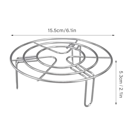 2Pcs Round Cooking Rack, 6 inch Stainless Steel Cooling Steaming Grilling Rack, Wire Baking Roasting Rack for Air Fryer Pressure Cooker Round Cake Pans Stockpot, Oven & Dishwasher Safe