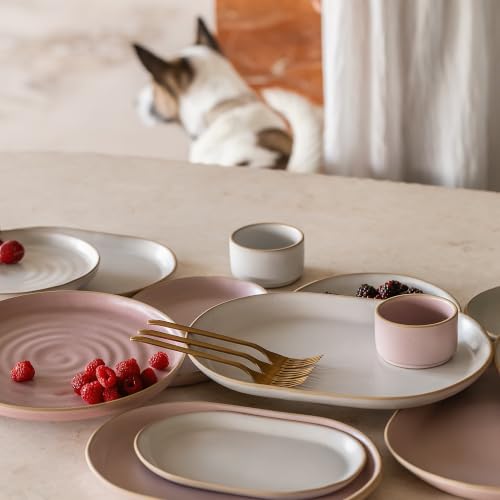 Mora Mini Ramekins Set of 4, 8oz Ceramic Pottery Baking Dishes - Microwave, Oven and Dishwasher Safe - Cloud - color: Cloud, size: Mini