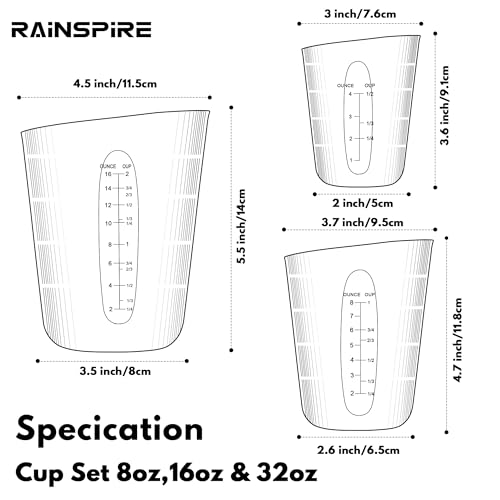Silicone Measuring Cups for Melting Chocolate ml/oz/cup Marks Silicone Cups