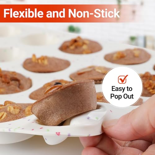 CAKETIME Silicone Mini Muffin Pan, 24 Cups Nonstick Mini Cupcake Pan for Baking Muffin, Cupcake, Egg Bites, Fat Bomb, 1 Pack Confetti - size: 1pc: Mini 24-Cup