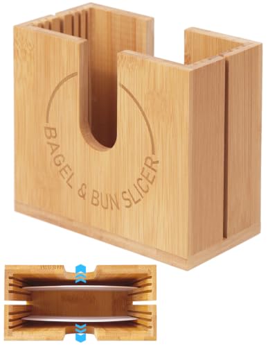 Adjustable Bagel Slicer Holder (Large) - size: Large (Bamboo)