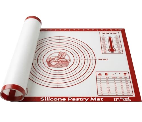 XL Silicone Pastry Mat for Baking Dough Mat, Extra Large 28x20 inches Red - color: Red