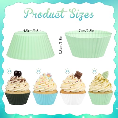 Silicone Cupcake Liners 12 Pack Reusable Non Stick Baking Party ﻿