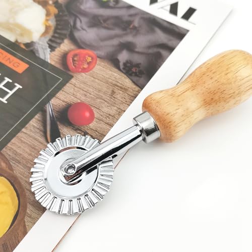 BlingKingdom 1.5" Fluted Pastry Wheel Cutter, Pasta Cutter for Baking