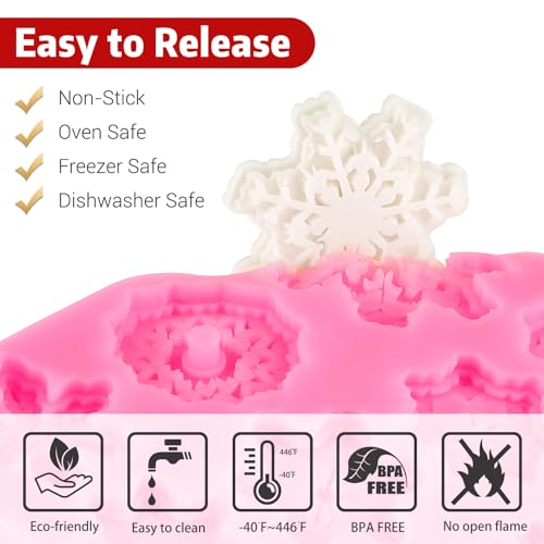JOERSH Christmas Silicone Fondant Molds, 3 Pcs - style: Christmas