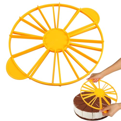 Cake Portion Marker, Double Sided 10 or 12 Slices Cake Cutter Marker for Even Slices, Yellow - color: Yellow