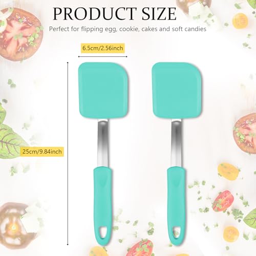 2Pcs Mini Silicone Cookie Brownie Spatula, Solid Flat, Green - color: Green, style: Solid Flat