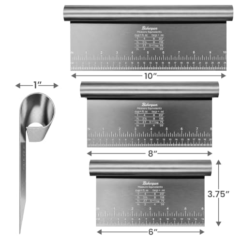 Bakerpan Stainless Steel Heavy Duty Dough Cutter 3 Size Set - 10, 8, 6 Inch