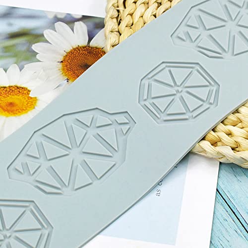TUKE 3D Hollow Lace Fondant Molds Fruits Leaf Shape Lace Mat Party Cake Decoration Tool Cupcake Mat Silicone Molds for Polymer Clay Chocolate Baking Gummy Mould (Lemon_10.88x3.24x0.08inch_G) - size: Lemon_10.88x3.24x0.08inch_G