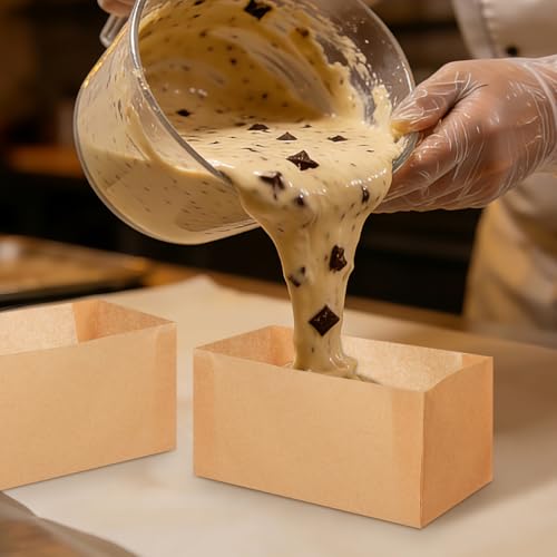 IMIKEYA Mini Loaf Pan Liners, Parchment, 6x3 Inch, 100 Pack