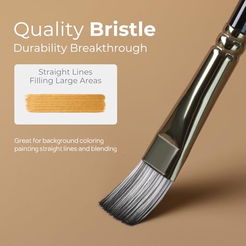 Nicpro 12pcs Artist Paint Brush Set, Paint Brushes for Acrylic Painting - color: Silver