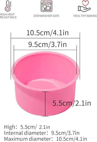 Silicone Mini Round Cake Molds, 4 Inch, Pink, Set of 6 - color: Pink