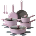 SENSARTE Nonstick Pots and Pans Set, 17pcs Nonstick Cookware Set - color: Lavender