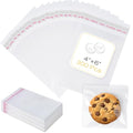 300 Pcs Cookie Bags with Seal, 4x6 Inches Self Sealing Cellophane Bags, Clear Cookie Bag Resealable Treat Bags for Packaging Cookies, Candy, Gifts, Favors, 3 Mils Individual Self Adhesive Wrappers - size: 4x6 Inch (Pack of 300)
