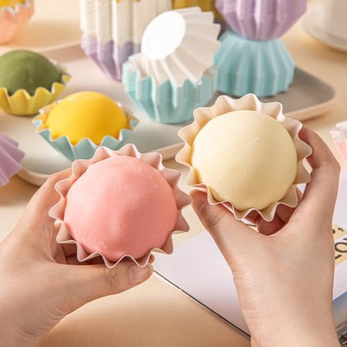 200 PCS Baking Cups Cupcake Liner Flared Brioche Muffin Wrappers (Brown) - color: Brown, size: 200pcs