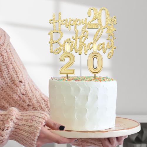 YeohJoy Gold 20th Birthday Decorations for Her - style: 20th