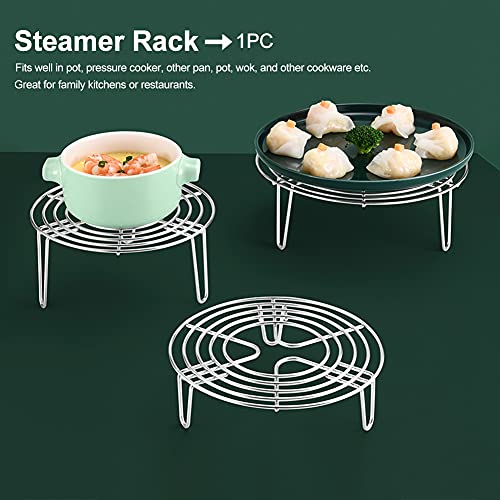 Round Steamer Rack, 304 Stainless Steel Cooling Rack, 6.3 x 1.57 Inch - size: 6.3x1.57inch