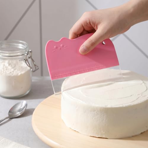 2 Pcs Cake Scraper Smoother Included 5 Transparent Scrapers